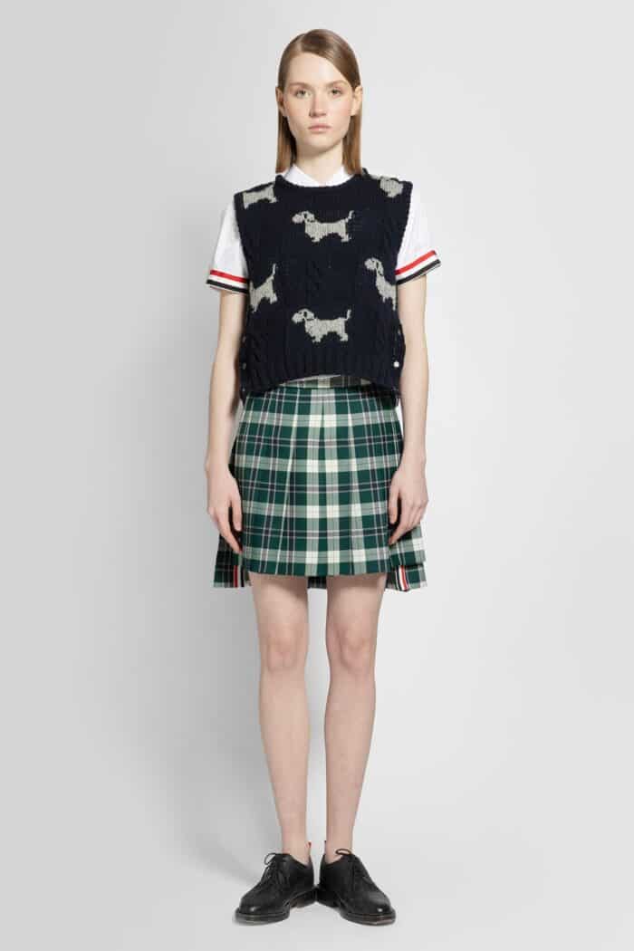 THOM BROWNE Mini Pleated Skirt In Tartan Uniform Twill