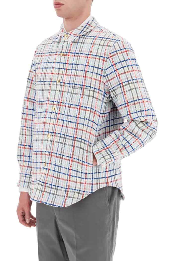 Thom Browne Multicolor Gingham Tweed Shirt Jacket