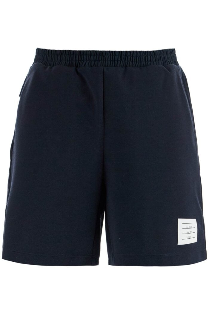 THOM BROWNE Navy Combo Mid Thigh Ripstop And Wool Shorts