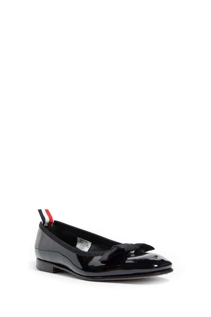 THOM BROWNE Opera Ballerinas In Soft Patent Leather