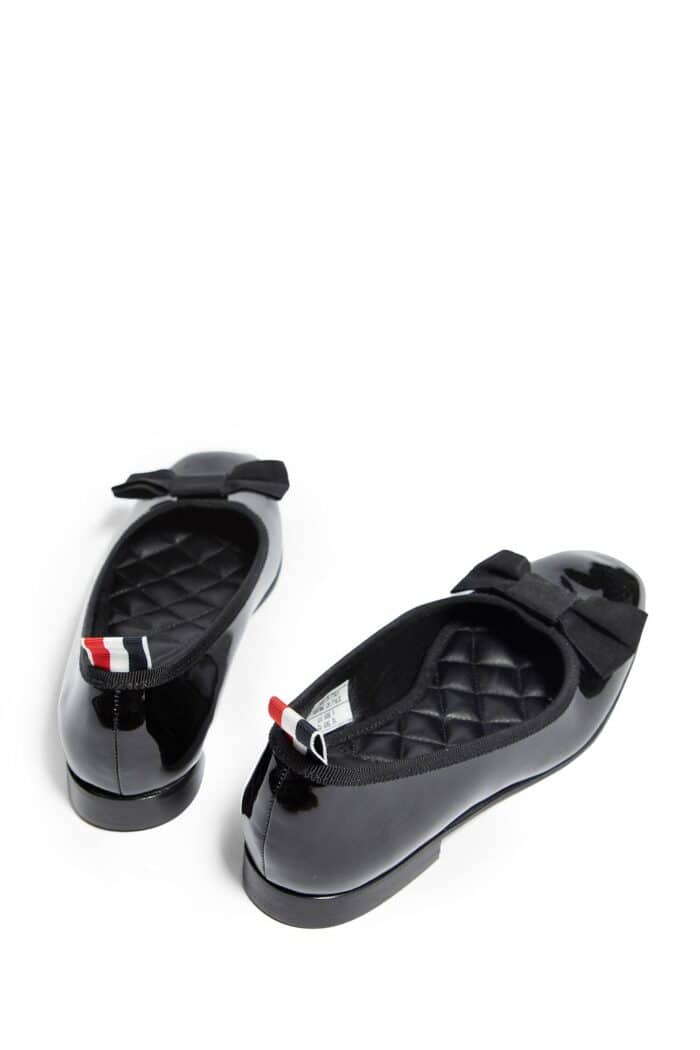 THOM BROWNE Opera Ballerinas In Soft Patent Leather