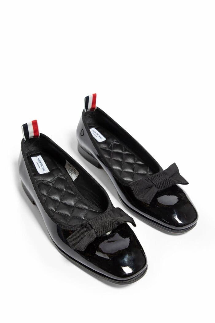 THOM BROWNE Opera Ballerinas In Soft Patent Leather