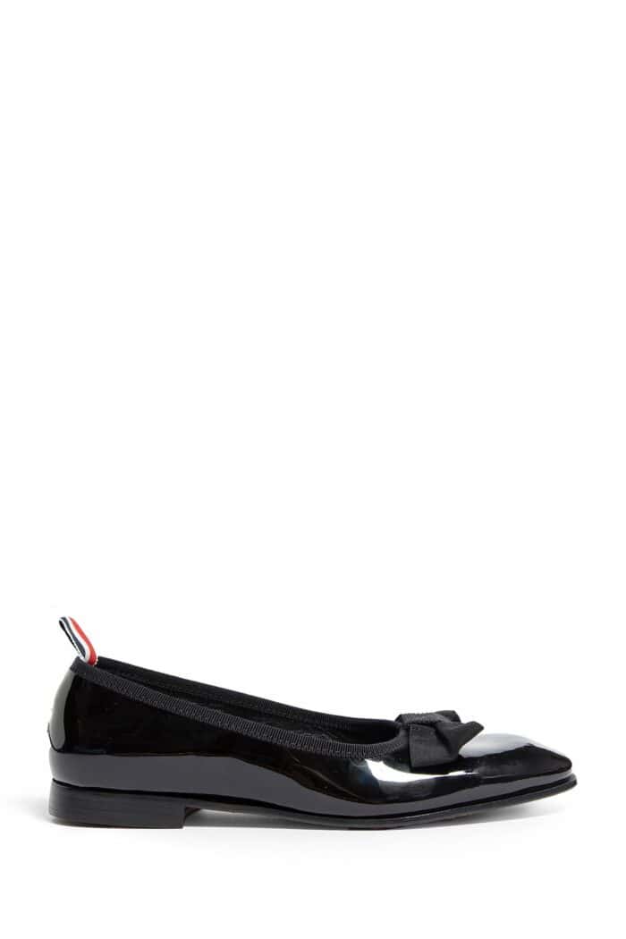 THOM BROWNE Opera Ballerinas In Soft Patent Leather