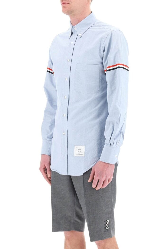 THOM BROWNE Oxford Button-down Shirt With Rwb Armbands