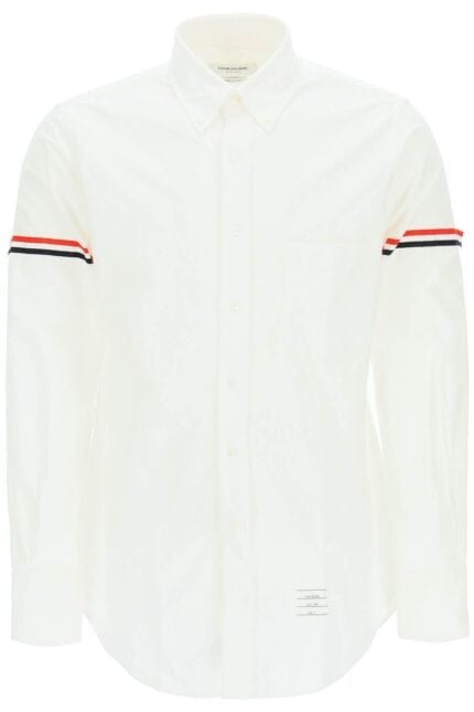 THOM BROWNE Oxford Button-down Shirt With Rwb Armbands