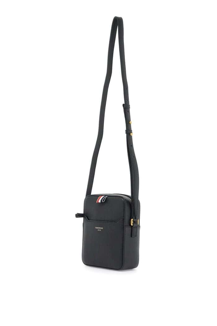 THOM BROWNE Pebble Grain Leather Vertical Camera Bag