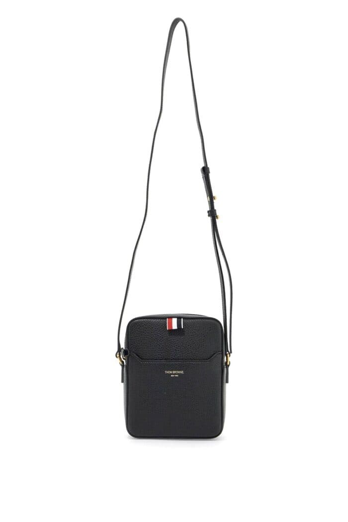 THOM BROWNE Pebble Grain Leather Vertical Camera Bag