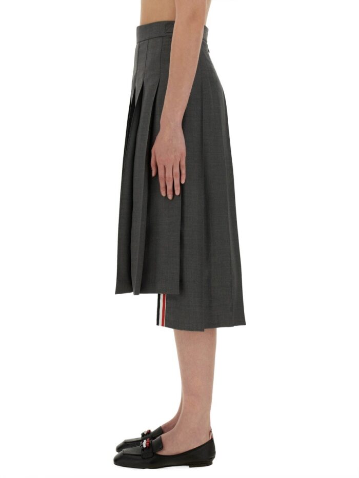 THOM BROWNE PLEATED MIDI SKIRT