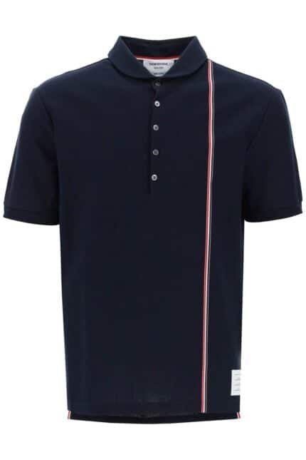 Thom Browne Polo Shirt With Tricolor Intarsia