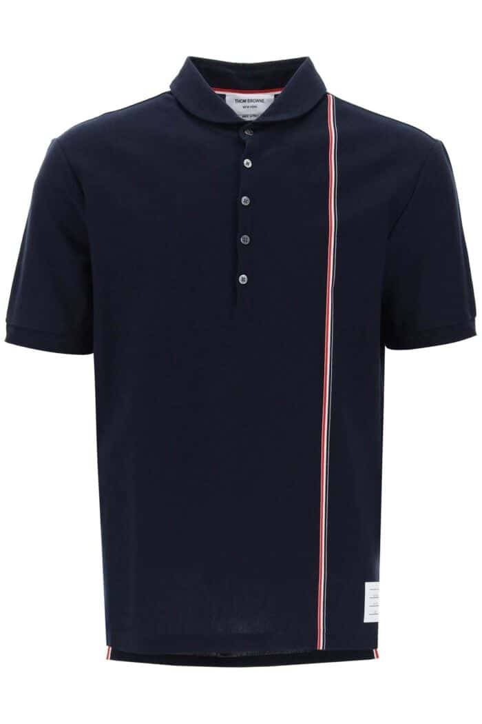 Thom Browne Polo Shirt With Tricolor Intarsia