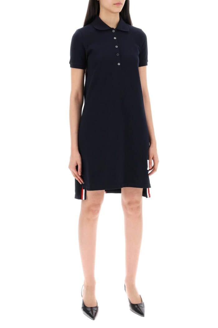 THOM BROWNE Rwb Striped Polo Dress With Band