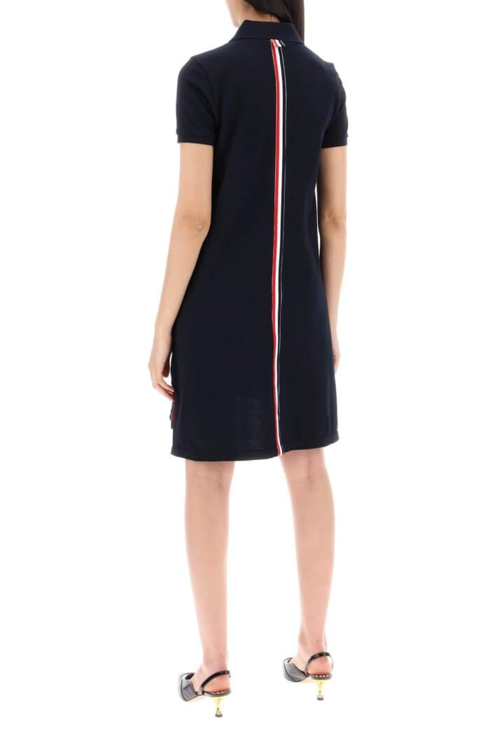 THOM BROWNE Rwb Striped Polo Dress With Band