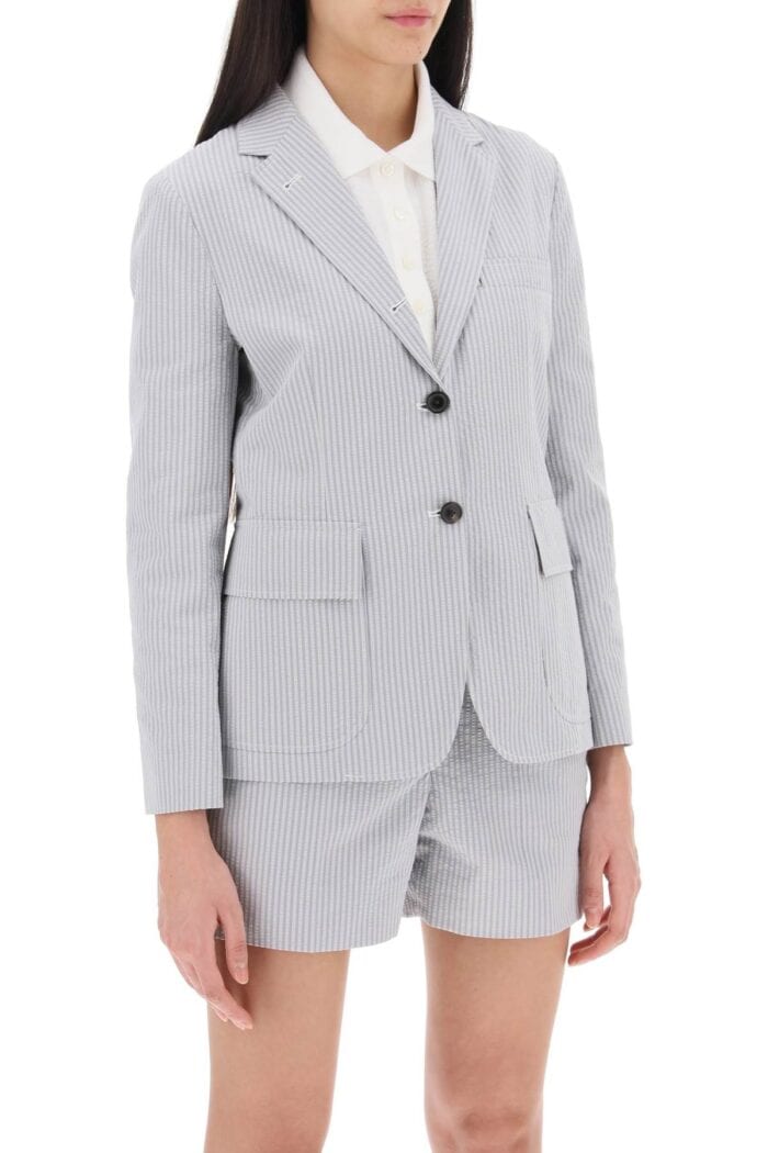 THOM BROWNE Seersucker Single-breasted Jacket