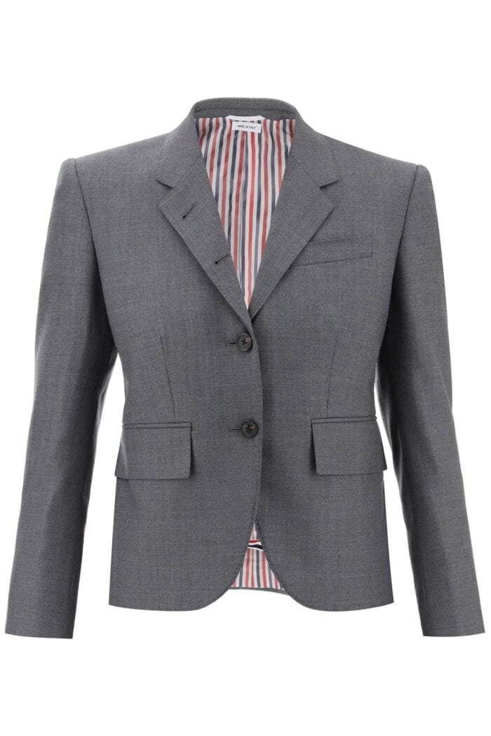 THOM BROWNE Single-breasted Cropped Jacket In 120's Wool