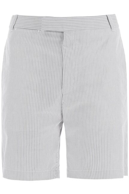 THOM BROWNE Striped Cotton Bermuda Shorts For Men