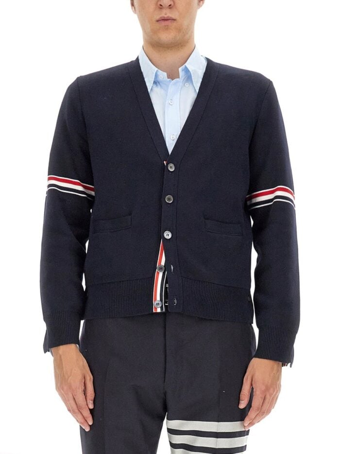 THOM BROWNE V-NECK CARDIGAN