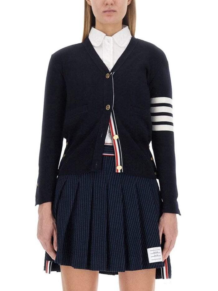 THOM BROWNE V-NECK CARDIGAN