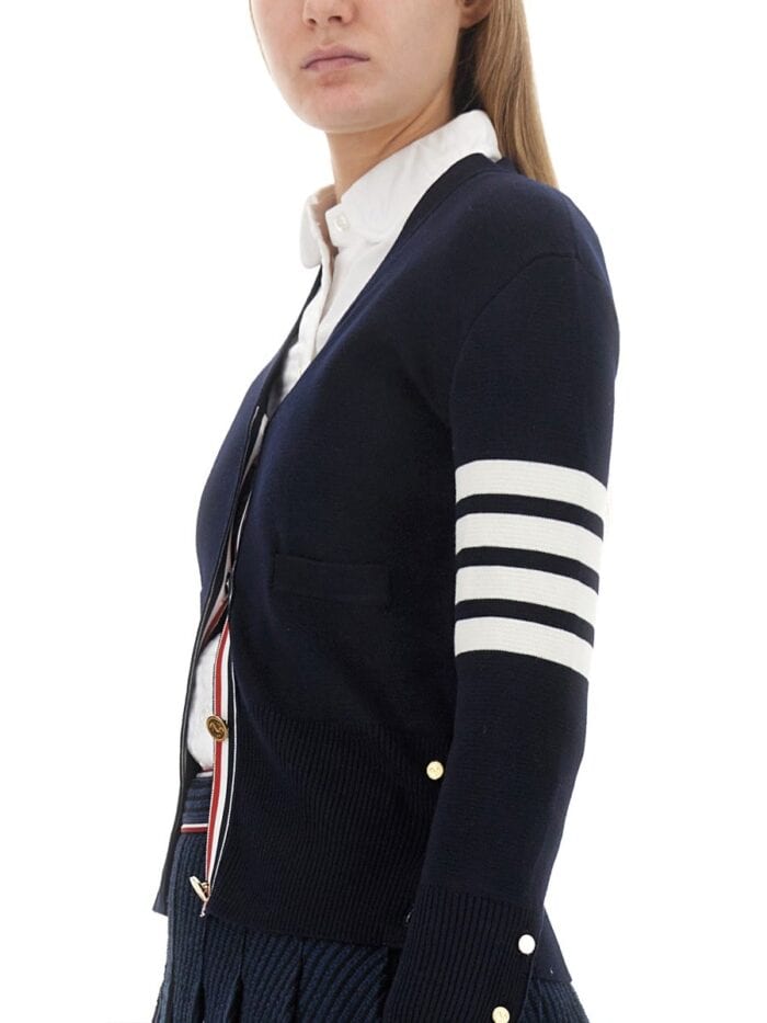 THOM BROWNE V-NECK CARDIGAN