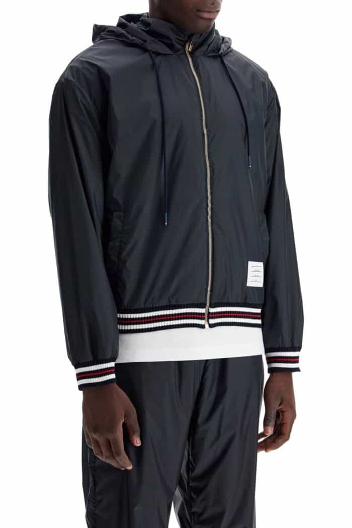 THOM BROWNE Windbreaker Jacket In Ripstop Fabric