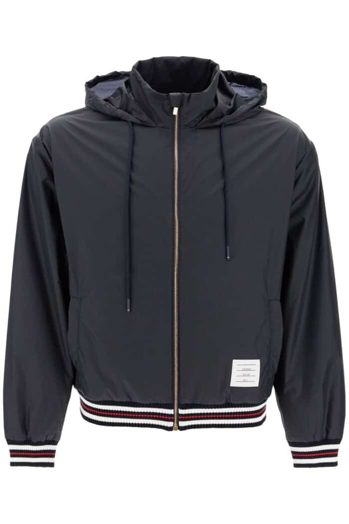 THOM BROWNE Windbreaker Jacket In Ripstop Fabric