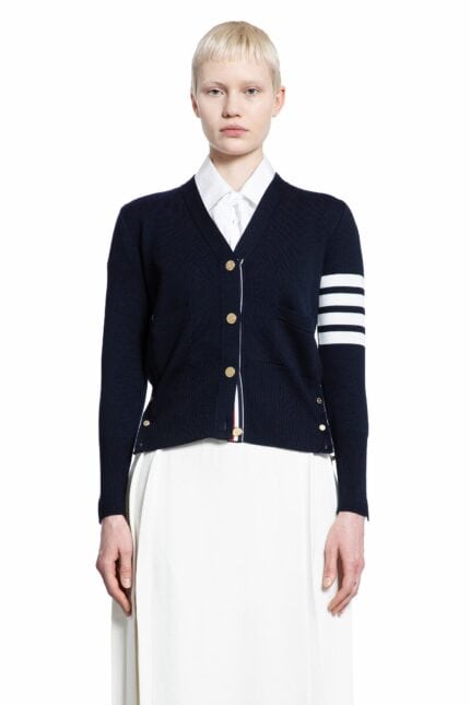 THOM BROWNE Wool 4-bar V-neck Cardigan