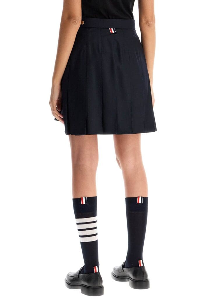 THOM BROWNE Wool Pleated Mini Skirt