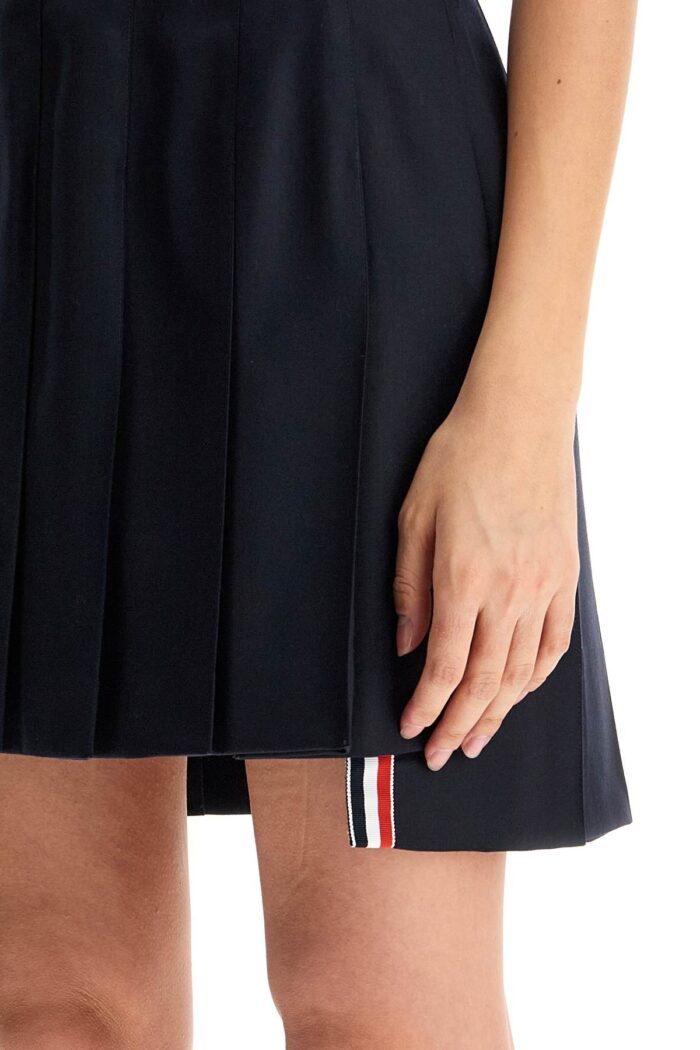 THOM BROWNE Wool Pleated Mini Skirt