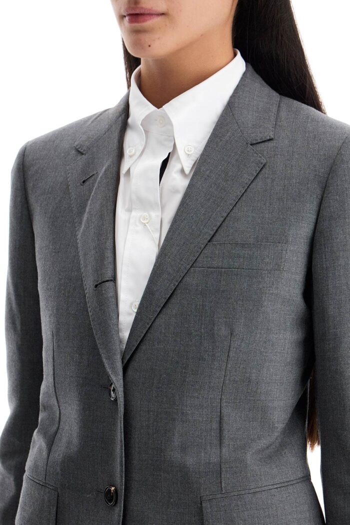 THOM BROWNE Wool Twill Jacket In Slim Fit Style