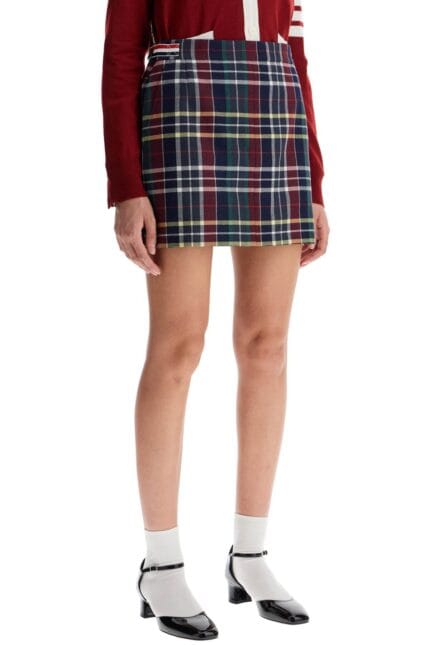 THOM BROWNE Wool Twill Mini Skirt In