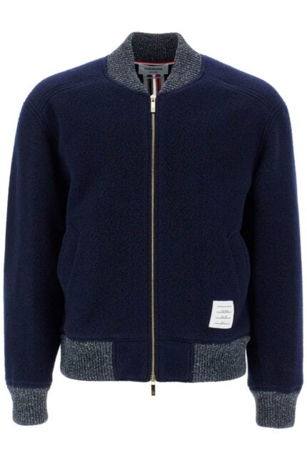 THOM BROWNE Woolen Fleece Bomber Jacket