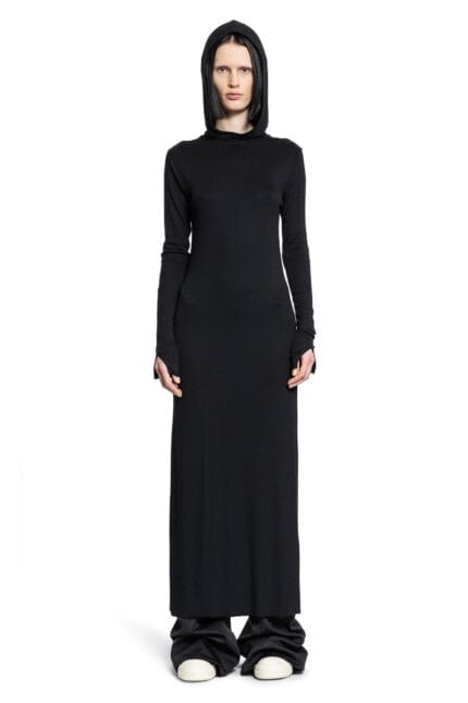 THOM KROM Hooded Stretch Viscose Jersey Dress