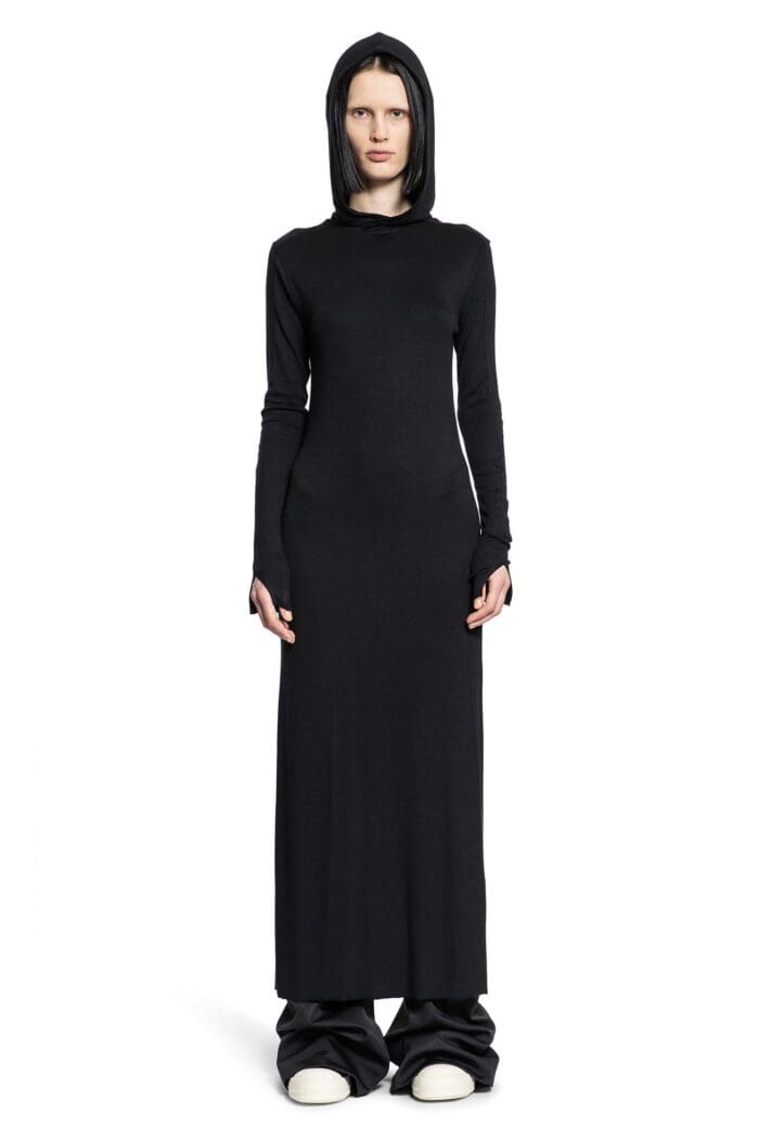 THOM KROM Hooded Stretch Viscose Jersey Dress