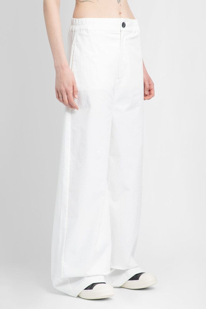 THOM KROM Stretch Cotton Canvas Wide Leg Trousers
