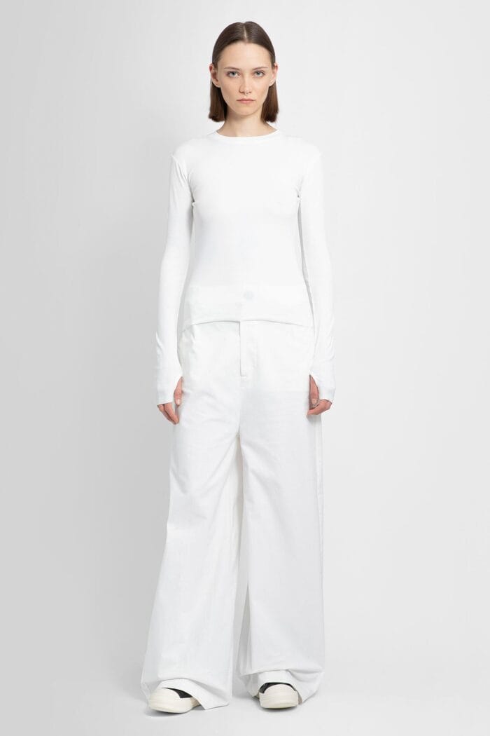 THOM KROM Stretch Cotton Canvas Wide Leg Trousers