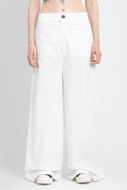 THOM KROM Stretch Cotton Canvas Wide Leg Trousers