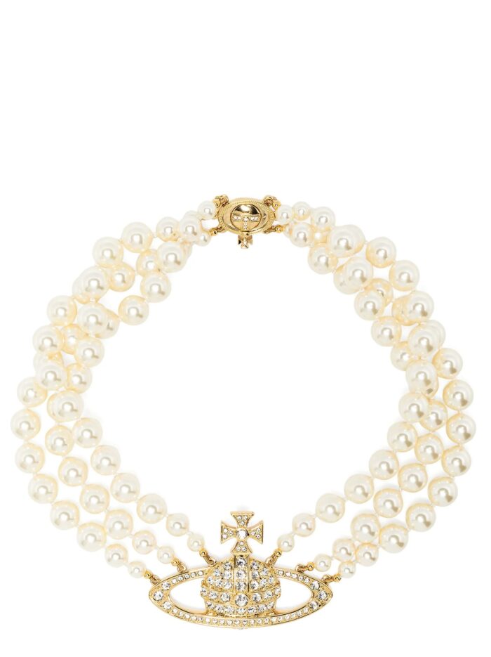 vivienne westwood 'three row pearl bas relief' choker Vivienne Westwood 'Three Row Pearl Bas Relief' Choker