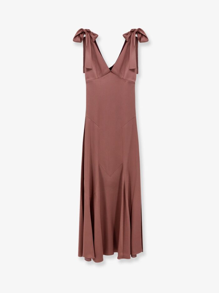 stella mccartney tie detailed satin long dress Stella Mccartney Tie-Detailed Satin Long Dress