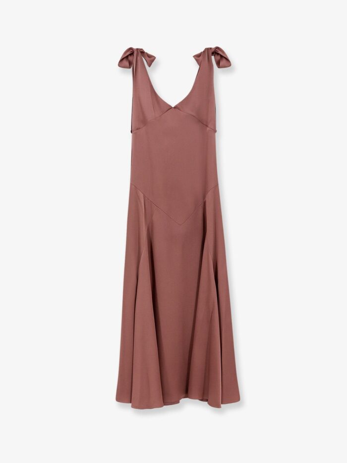 Stella Mccartney Tie-Detailed Satin Long Dress