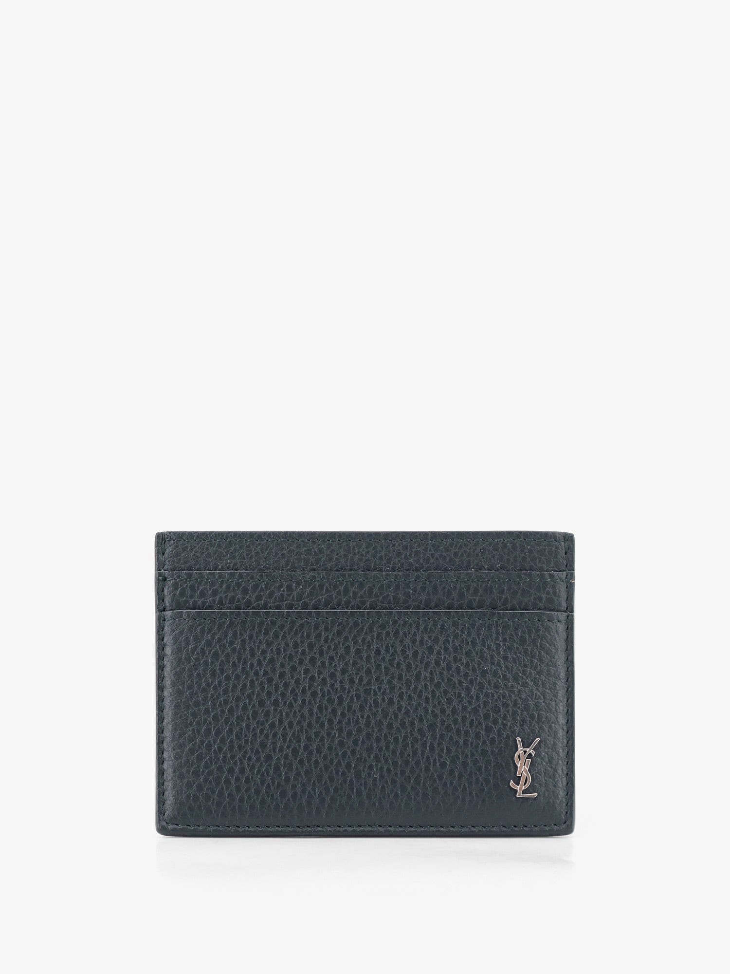 Saint Laurent Tiny Cassandre Textured Leather Card Holder