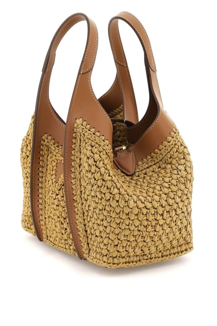 Tod's Rafia T Timeless Tote Bag
