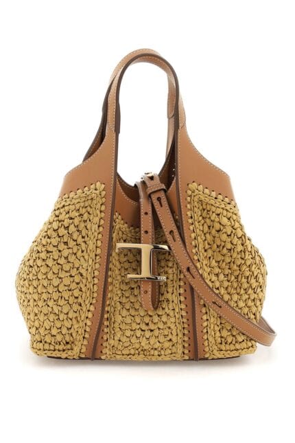 Tod's Rafia T Timeless Tote Bag