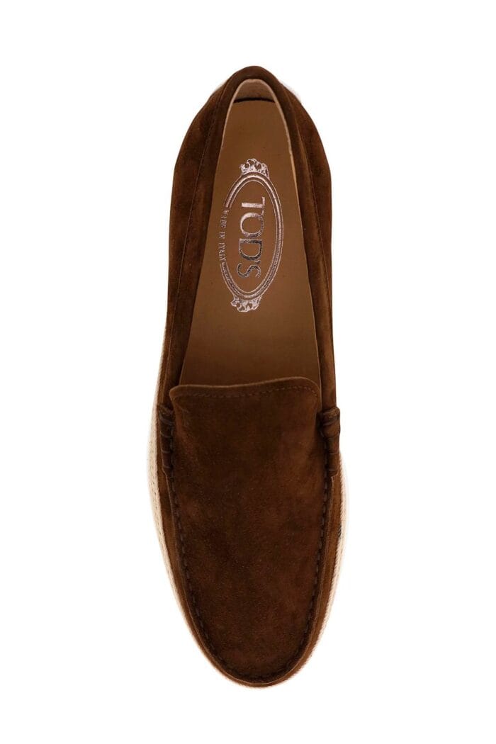 Tod's Suede Slip-on With Rafia Insert