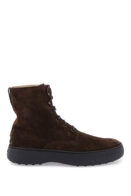 Tod's W.g. Suede Lace-up Ankle Boots