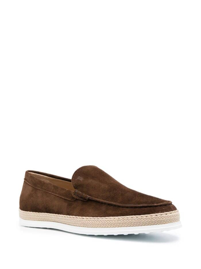 TODS Almond Toe Suede Loafers