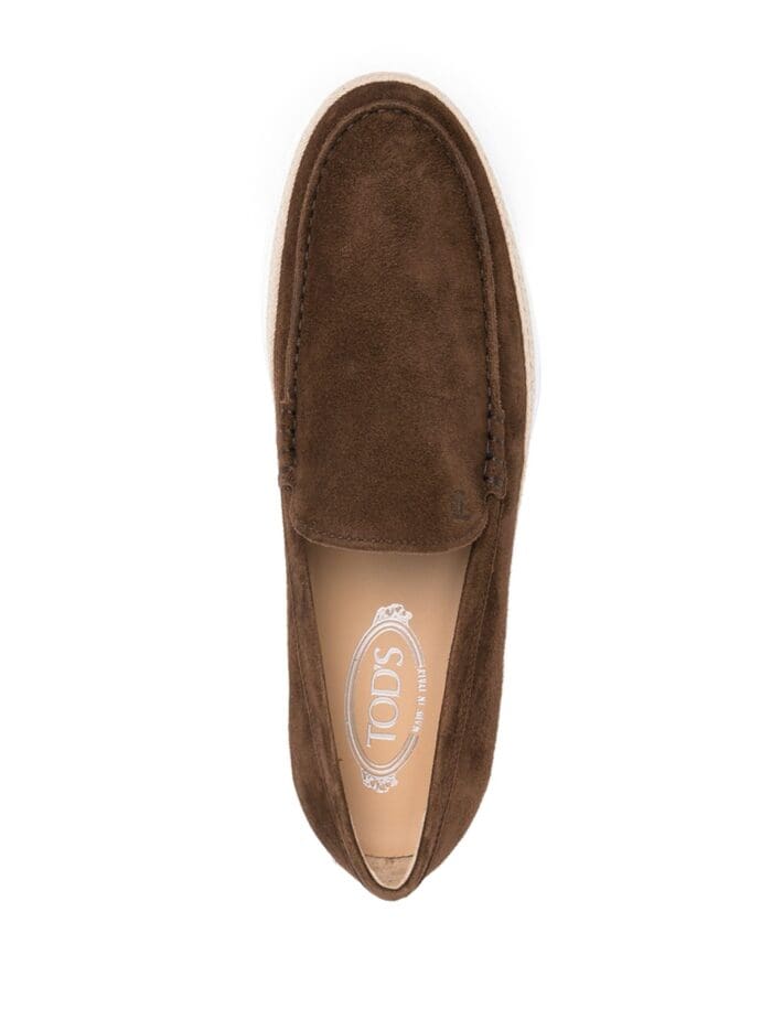 TODS Almond Toe Suede Loafers