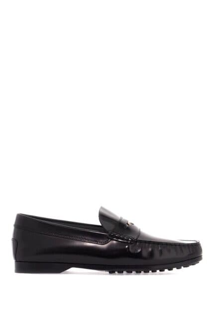 TOD'S Brushed Leather Loafers With Penny Detail