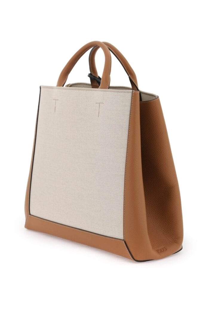 TOD'S Canvas & Leather Tote Bag