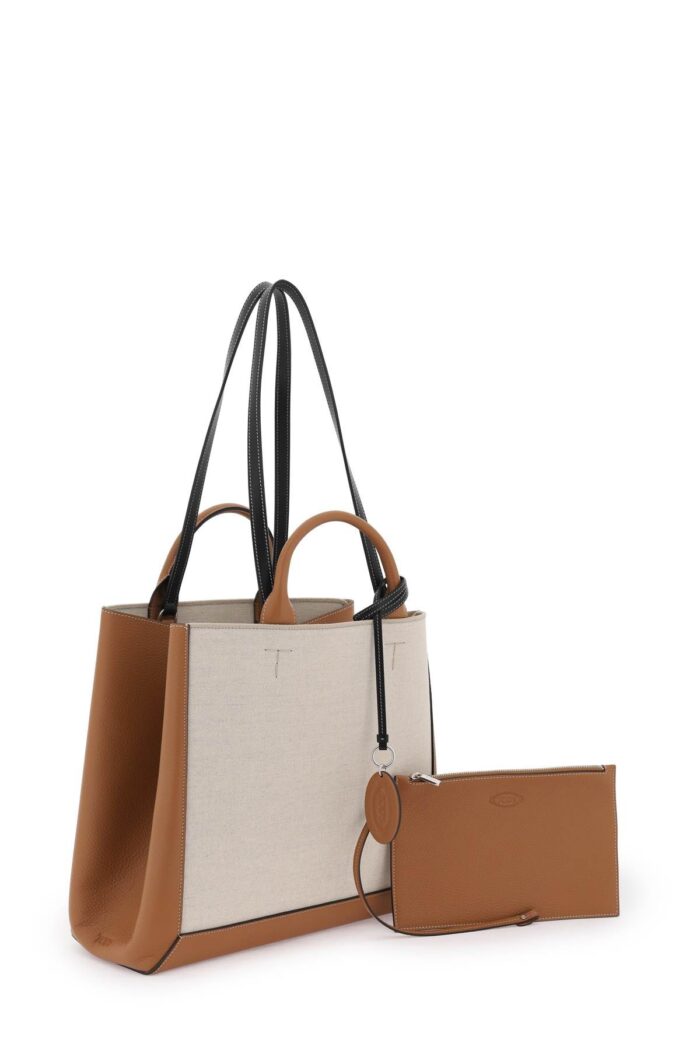 TOD'S Canvas & Leather Tote Bag