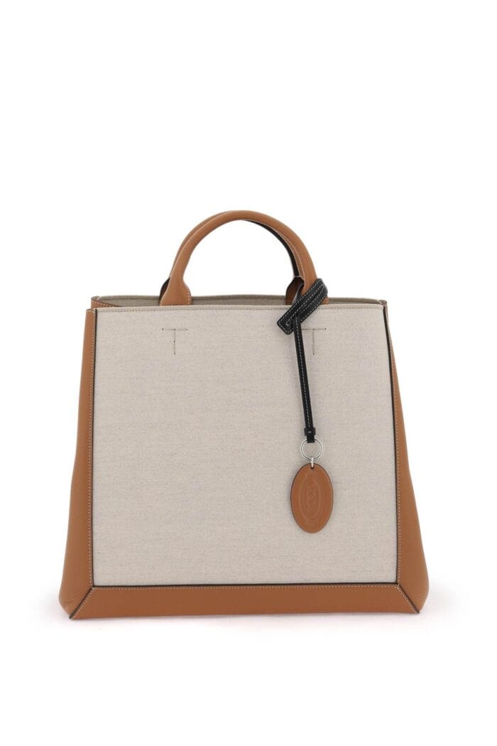 TOD'S Canvas & Leather Tote Bag