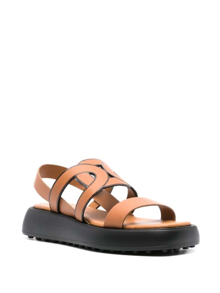 TODS Cut-out Chain Leather Sandals